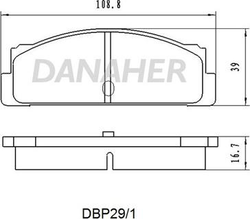 Danaher DBP29/1 - Bremžu uzliku kompl., Disku bremzes autodraugiem.lv