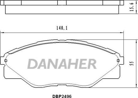 Danaher DBP2496 - Bremžu uzliku kompl., Disku bremzes autodraugiem.lv