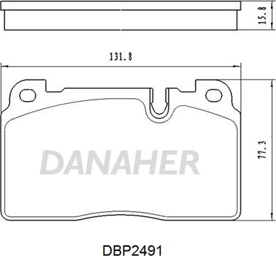 Danaher DBP2491 - Bremžu uzliku kompl., Disku bremzes autodraugiem.lv