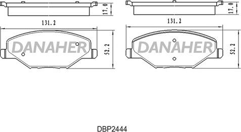 Danaher DBP2444 - Bremžu uzliku kompl., Disku bremzes autodraugiem.lv