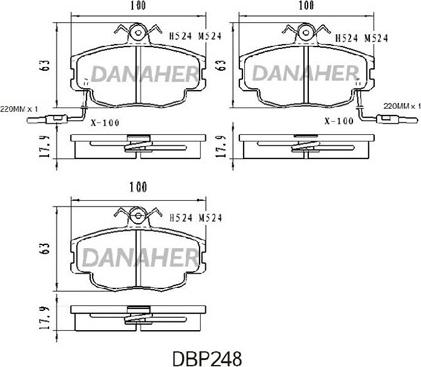 Danaher DBP248 - Bremžu uzliku kompl., Disku bremzes autodraugiem.lv