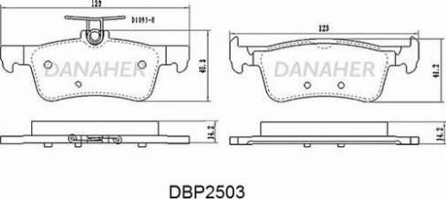 Danaher DBP2503 - Bremžu uzliku kompl., Disku bremzes autodraugiem.lv