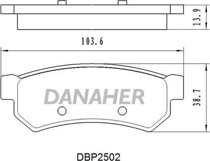 Danaher DBP2502 - Bremžu uzliku kompl., Disku bremzes autodraugiem.lv