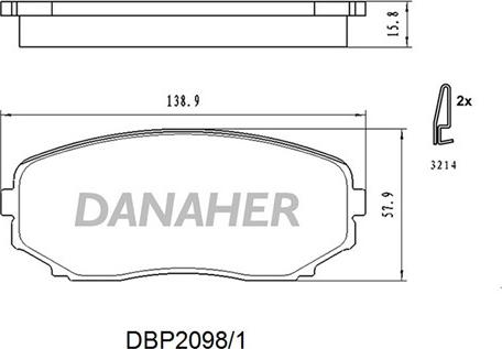 Danaher DBP2098/1 - Bremžu uzliku kompl., Disku bremzes autodraugiem.lv