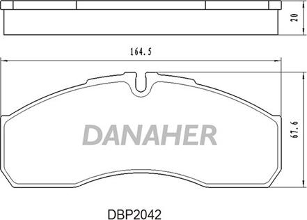 Danaher DBP2042 - Bremžu uzliku kompl., Disku bremzes autodraugiem.lv