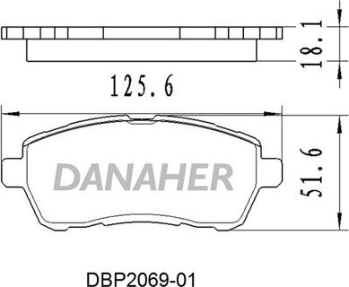 Danaher DBP2069-01 - Bremžu uzliku kompl., Disku bremzes autodraugiem.lv