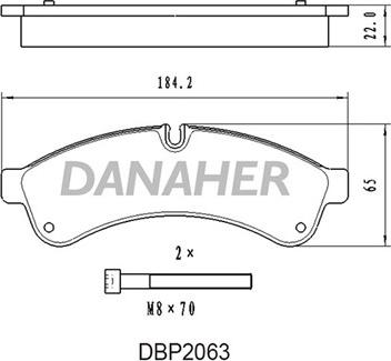 Danaher DBP2063 - Bremžu uzliku kompl., Disku bremzes autodraugiem.lv