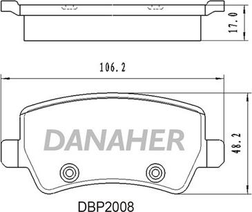 Danaher DBP2008 - Bremžu uzliku kompl., Disku bremzes autodraugiem.lv