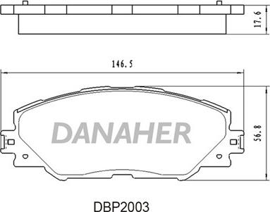 Danaher DBP2003 - Bremžu uzliku kompl., Disku bremzes autodraugiem.lv