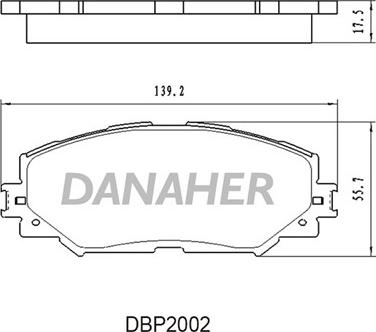 Danaher DBP2002 - Bremžu uzliku kompl., Disku bremzes autodraugiem.lv