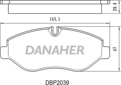 Danaher DBP2039 - Bremžu uzliku kompl., Disku bremzes autodraugiem.lv