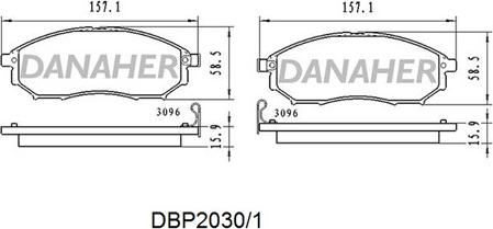 Danaher DBP2030/1 - Bremžu uzliku kompl., Disku bremzes autodraugiem.lv