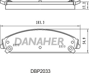 Danaher DBP2033 - Bremžu uzliku kompl., Disku bremzes autodraugiem.lv