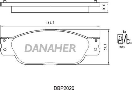 Danaher DBP2020 - Bremžu uzliku kompl., Disku bremzes autodraugiem.lv