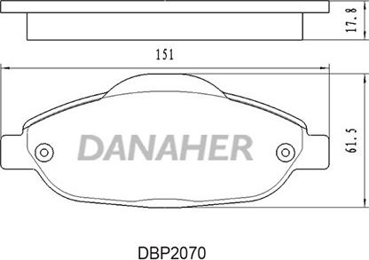 Danaher DBP2070 - Bremžu uzliku kompl., Disku bremzes autodraugiem.lv
