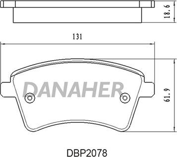 Danaher DBP2078 - Bremžu uzliku kompl., Disku bremzes autodraugiem.lv