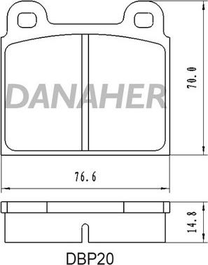 Danaher DBP20 - Bremžu uzliku kompl., Disku bremzes autodraugiem.lv