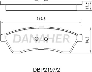 Danaher DBP2197/2 - Bremžu uzliku kompl., Disku bremzes autodraugiem.lv