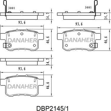 Danaher DBP2145/1 - Bremžu uzliku kompl., Disku bremzes autodraugiem.lv