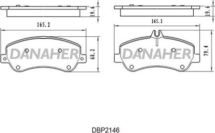 Danaher DBP2146 - Bremžu uzliku kompl., Disku bremzes autodraugiem.lv