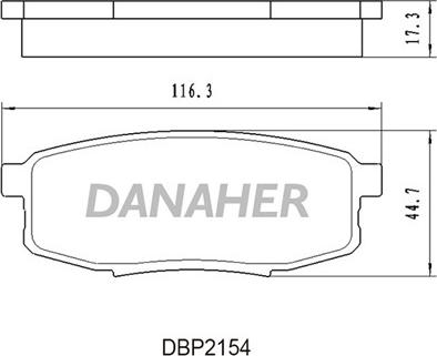 Danaher DBP2154 - Bremžu uzliku kompl., Disku bremzes autodraugiem.lv
