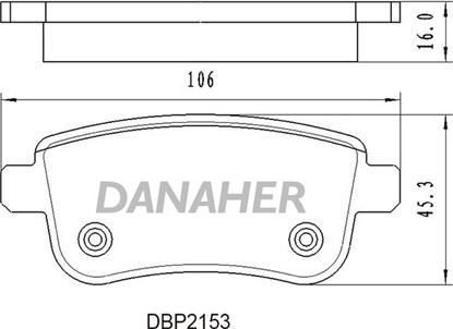 Danaher DBP2153 - Bremžu uzliku kompl., Disku bremzes autodraugiem.lv