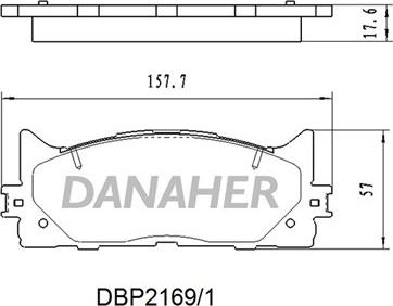 Danaher DBP2169/1 - Bremžu uzliku kompl., Disku bremzes autodraugiem.lv