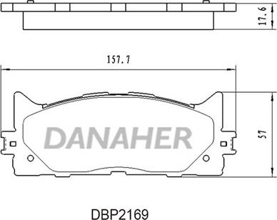 Danaher DBP2169 - Bremžu uzliku kompl., Disku bremzes autodraugiem.lv