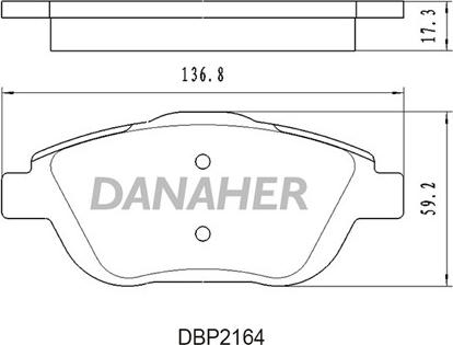 Danaher DBP2164 - Bremžu uzliku kompl., Disku bremzes autodraugiem.lv