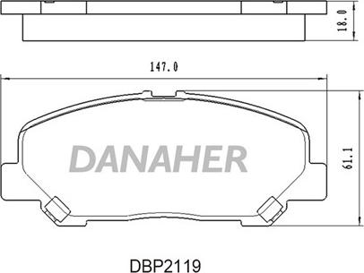 Danaher DBP2119 - Bremžu uzliku kompl., Disku bremzes autodraugiem.lv