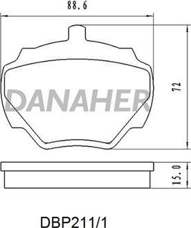 Danaher DBP211/1 - Bremžu uzliku kompl., Disku bremzes autodraugiem.lv