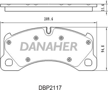 Danaher DBP2117 - Bremžu uzliku kompl., Disku bremzes autodraugiem.lv