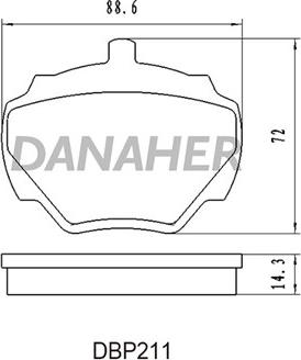 Danaher DBP211 - Bremžu uzliku kompl., Disku bremzes autodraugiem.lv