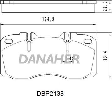 Danaher DBP2138 - Bremžu uzliku kompl., Disku bremzes autodraugiem.lv