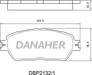 Danaher DBP2132/1 - Bremžu uzliku kompl., Disku bremzes autodraugiem.lv