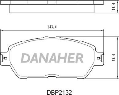 Danaher DBP2132 - Bremžu uzliku kompl., Disku bremzes autodraugiem.lv