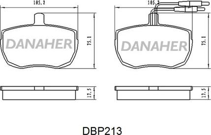 Danaher DBP213 - Bremžu uzliku kompl., Disku bremzes autodraugiem.lv