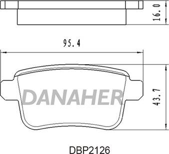 Danaher DBP2126 - Bremžu uzliku kompl., Disku bremzes autodraugiem.lv