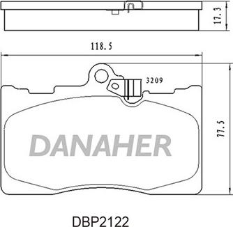 Danaher DBP2122 - Bremžu uzliku kompl., Disku bremzes autodraugiem.lv