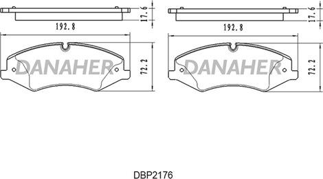 Danaher DBP2176 - Bremžu uzliku kompl., Disku bremzes autodraugiem.lv