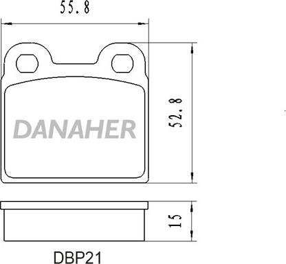 Danaher DBP21 - Bremžu uzliku kompl., Disku bremzes autodraugiem.lv