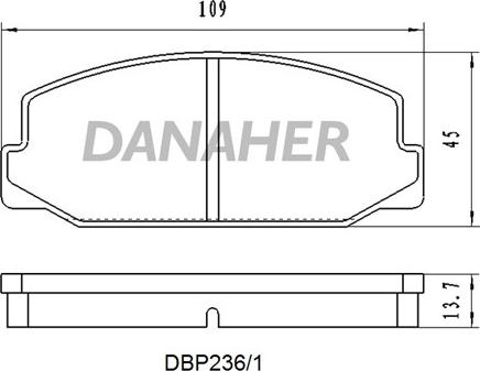 Danaher DBP236/1 - Bremžu uzliku kompl., Disku bremzes autodraugiem.lv
