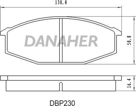 Danaher DBP230 - Bremžu uzliku kompl., Disku bremzes autodraugiem.lv