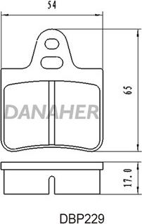 Danaher DBP229 - Bremžu uzliku kompl., Disku bremzes autodraugiem.lv