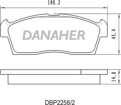 Danaher DBP2258/2 - Bremžu uzliku kompl., Disku bremzes autodraugiem.lv