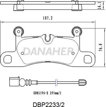 Danaher DBP2233/2 - Bremžu uzliku kompl., Disku bremzes autodraugiem.lv
