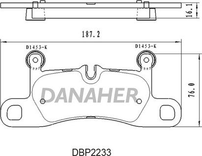 Danaher DBP2233 - Bremžu uzliku kompl., Disku bremzes autodraugiem.lv