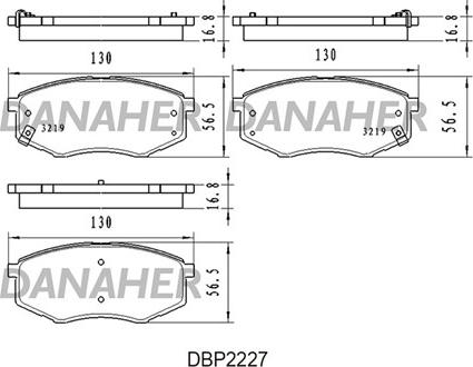 Danaher DBP2227 - Bremžu uzliku kompl., Disku bremzes autodraugiem.lv