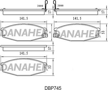 Danaher DBP745 - Bremžu uzliku kompl., Disku bremzes autodraugiem.lv