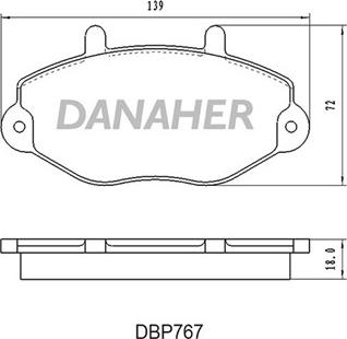 Danaher DBP767 - Bremžu uzliku kompl., Disku bremzes autodraugiem.lv